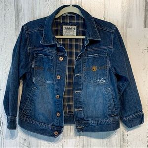 Timberland Denim Lined Button Up Jacket Size Small